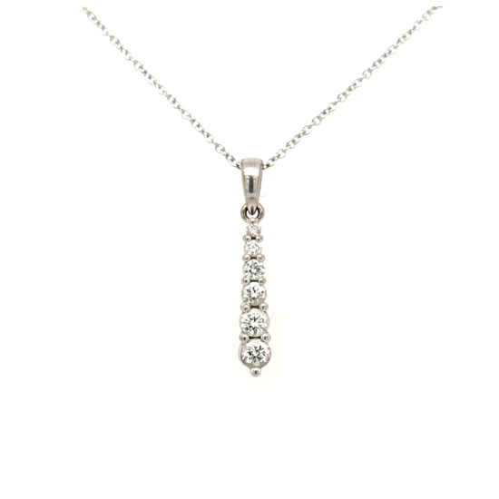 Pre Owned 18ct White Gold Diamond Pendant ZU899